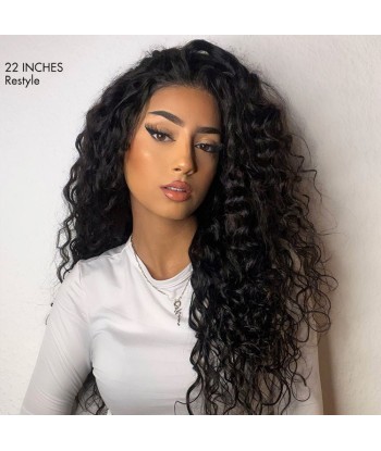 Confort Aéré Perruque Curly Water Wave Sans Colle avec Tulle Pré-découpé 5x5 – Soin du Cuir Chevelu outlet