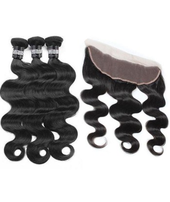 3 Paquets de Tissage + Lace Frontal Body Wave 13x4 sur le site 