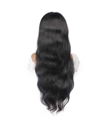 Perruque Naturelle à Frange Body Wave Brun Foncé en stock