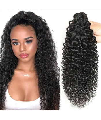 Queue de cheval Ponytail  Noir à Pince Naturel Remy Hair Kinky Curly outlet