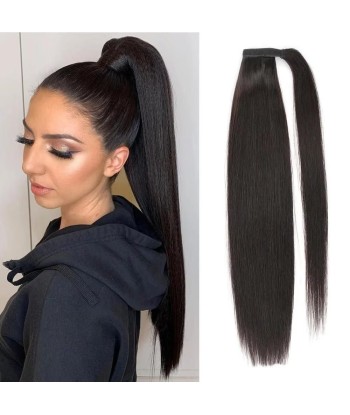 Queue de cheval Ponytail  Noir Ruban Magique Remy Hair Straight offre 