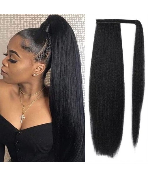 Queue de cheval Ponytail  Noir Ruban Magique Remy Hair Yaki Straight 2 - 3 jours ouvrés.