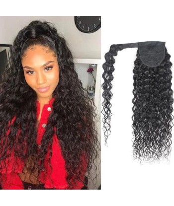 Queue de cheval Ponytail  Noir Ruban Magique Remy Hair Water Wave store