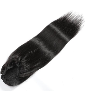 Queue de cheval Ponytail  Noir A Cordon Remy Hair Straight Fin de série