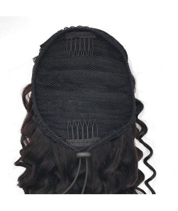 Queue de cheval Ponytail  Noir A Cordon Remy Hair Deep Wave solde