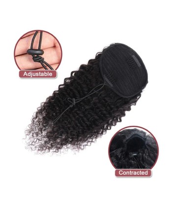 Queue de cheval Ponytail  Noir A Cordon Remy Hair Deep Wave solde