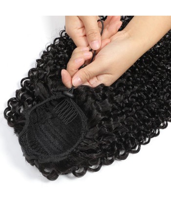 Queue de cheval Ponytail  Noir A Cordon Remy Hair Kinky Curly de la marque