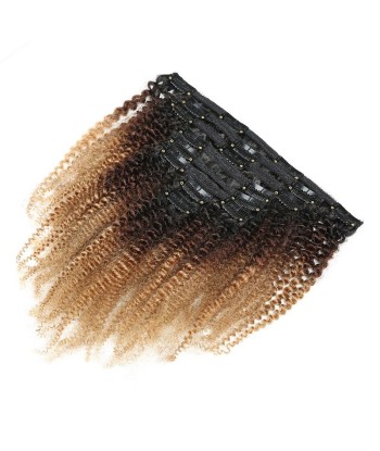 Kit Extensions à Clips Afro Curly Ombre Brun Chocolat Blond 120 gr pas cher 