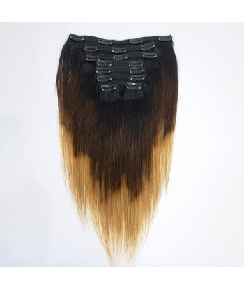 Kit Extensions à Clips Straight Ombre Brun Chocolat Blond 120 gr le concept de la Pate a emporter 