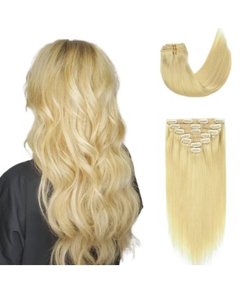 Kit Extensions à Clips Straight Blond Platine gr pas cher 