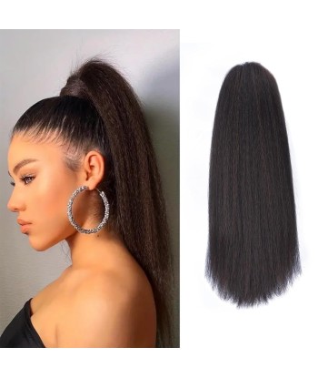 Queue de cheval Ponytail  Noir à Pince Naturel Remy Hair Yaki Straight Comparez plus de prix