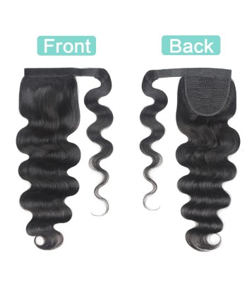 Queue de cheval Ponytail  Noir Ruban Magique Remy Hair Body Wave solde