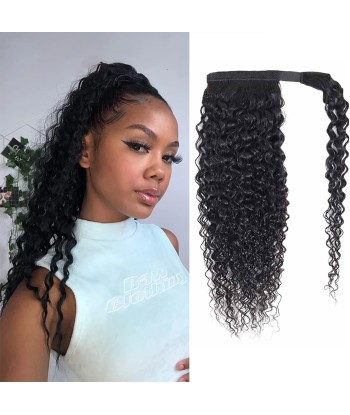 Queue de cheval Ponytail  Noir Ruban Magique Remy Hair  Afro Curly destockage