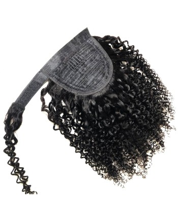 Queue de cheval Ponytail  Noir Ruban Magique Remy Hair Kinky Curly 50-70% off 