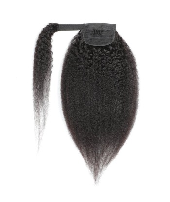 Queue de cheval Ponytail  Noir Ruban Magique Remy Hair Kinky Straight la chaussure