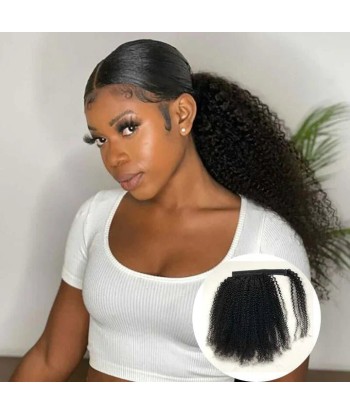 Hufeisenponytail Schwarz Magie Remy Hair Afro lockig pas cher 