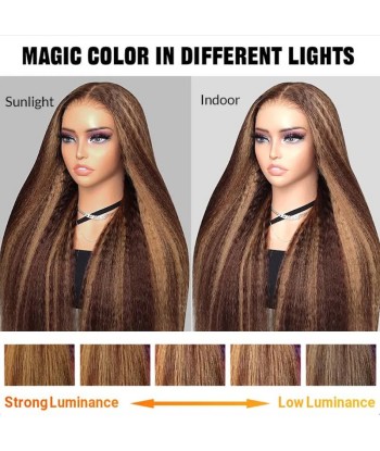 Yaki Straight Chanta Méché Blonde Perücke ohne Kleber mit vorgekoppelter Spitze pas chere