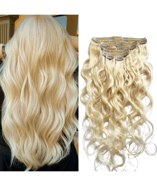 Kit Extensions à Clips Body Wave Blond Platine 120 gr Comparez et commandez 