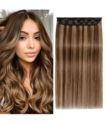 Extension à Clips Straight Chatain Méché Blond Mono Bande Maxi Volume la colonne vertébrale