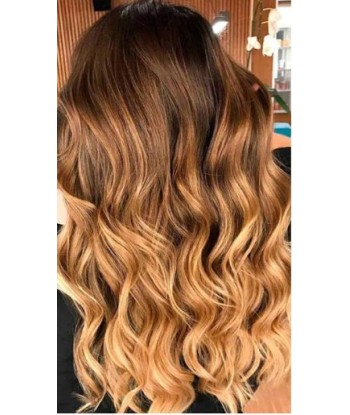 Extension à Clips Straight Ombre Brun Chocolat Blond Mono Bande Maxi Volume pas cher 