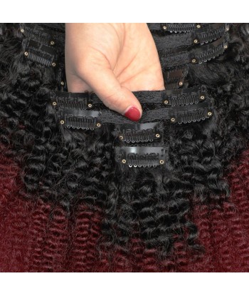 Extensiones de kit con clips afro rizados sombra oscura marrón oscuro 99J 120 gr vous aussi creer 