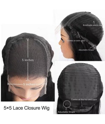 Perruque Lace Wig 5x5 Water Wave - Densité 150% - Cheveux Fluides 2 - 3 jours ouvrés.