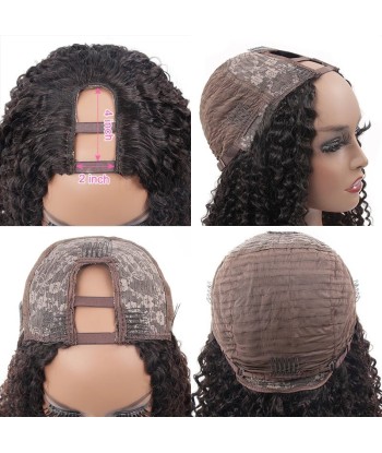 Perruque U-Part Kinky Curly Brun Foncé store