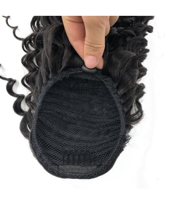 Schwarzer Pferdeschwanz -Pferdeschwanz mit Remy Hair Deep Wave Cord Economisez 