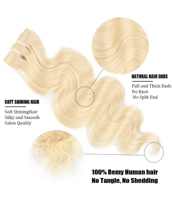 Extensiones de kit con ola de cuerpo rubio platino 120 gr Les êtres humains sont 