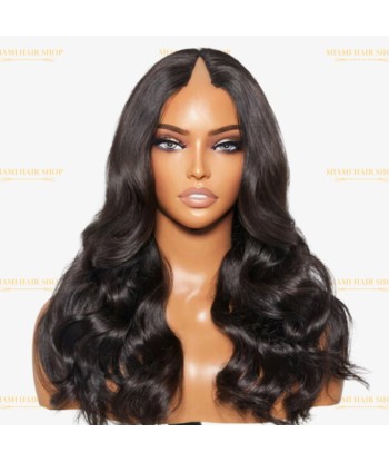 V-part body wave donkere brun pruik pas chere