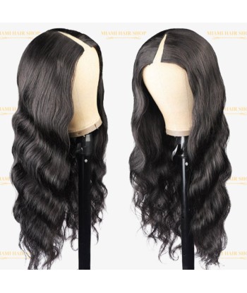 V-part body wave donkere brun pruik pas chere