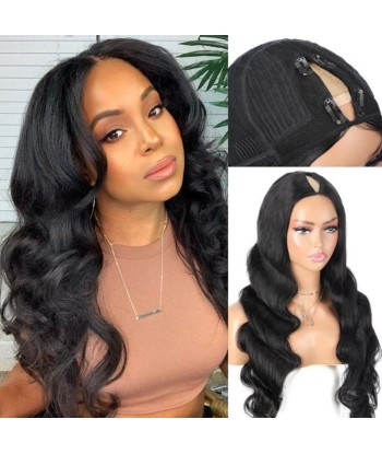 V-part body wave donkere brun pruik pas chere