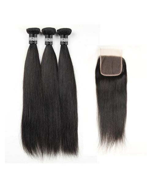 3 Paquets de Tissage  + Closure Straight outlet