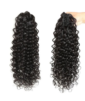 Zwarte paardenstaart paardenstaart met natuurlijke tang Remy Hair Deep Wave JUSQU'A -70%! 