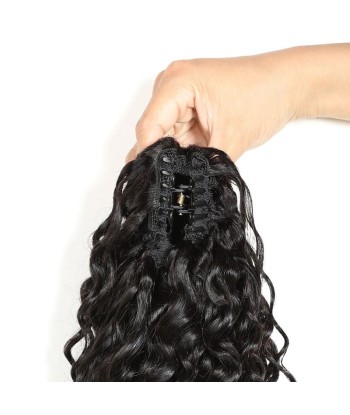 Zwarte paardenstaart paardenstaart met natuurlijke tang Remy Hair Deep Wave JUSQU'A -70%! 