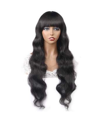 Perruque Naturelle à Frange Body Wave Brun Foncé la chaussure